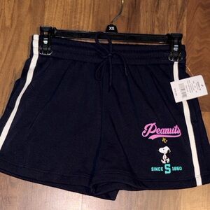 Peanuts Women's Dark blue Athletic Shorts with White Stripes